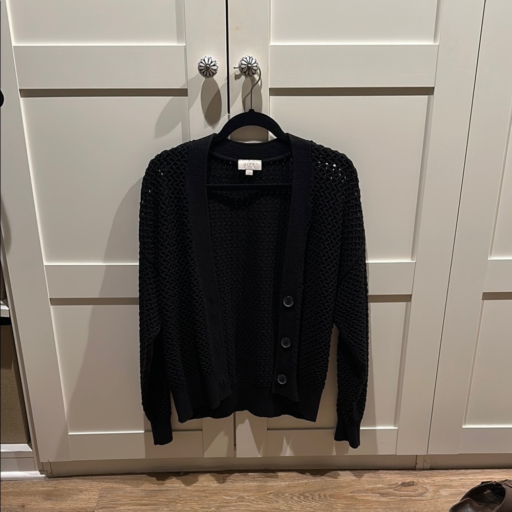 LOFT Black Versatile Knit Cardigan